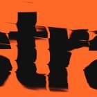 Abstract distorted text effect on bright orange background suitable for digital assets store for graphic designers. Keywords: graphics, Photoshop effects.