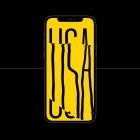 Phone mockup displaying yellow screen with distorted black text. Great for showcasing tech mockups, graphic design resources, and Photoshop effects.