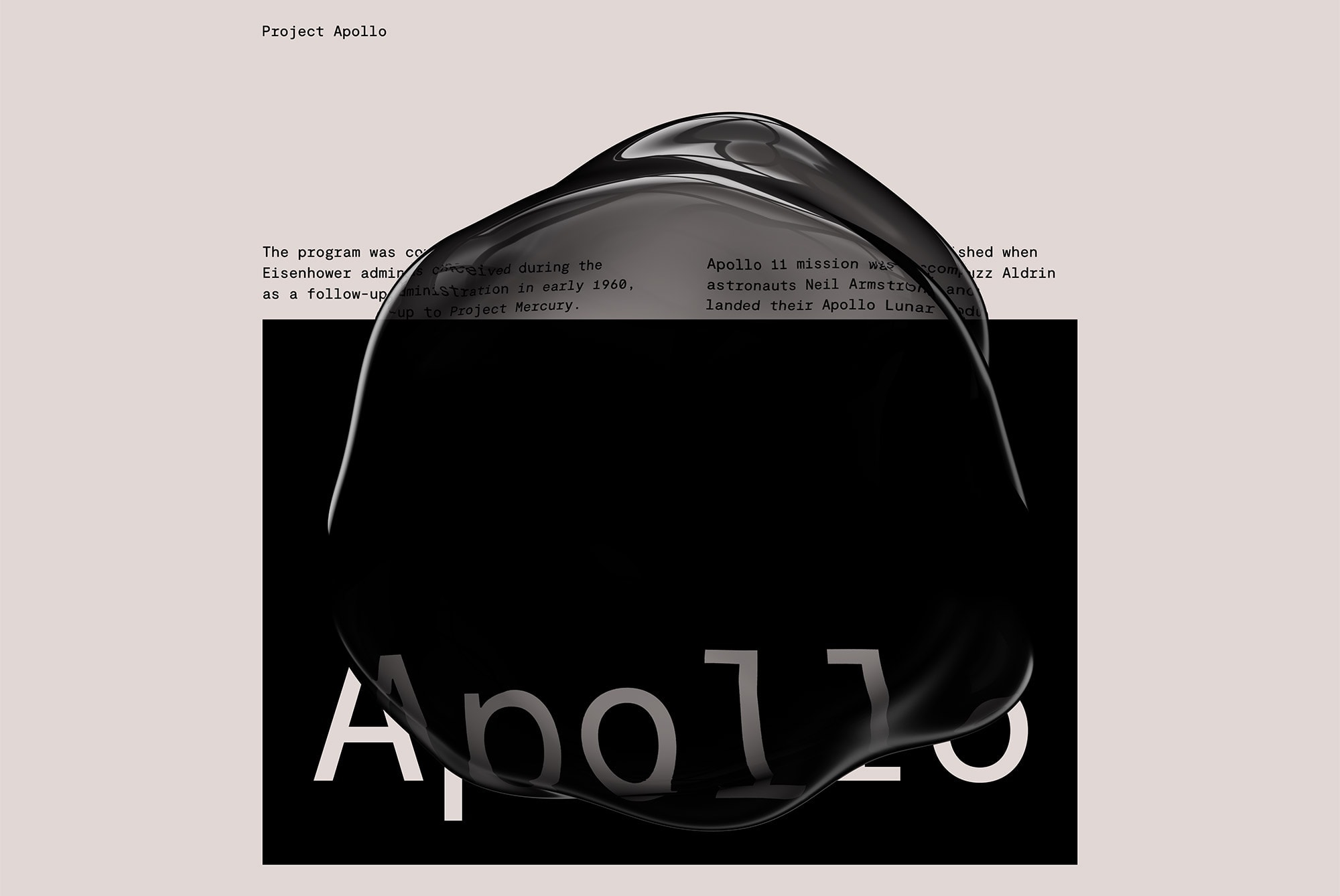 Creative typography design featuring Project Apollo with abstract graphic elements for use in tech or print mockups ideal for graphic designers SEO keywords