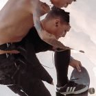 Creative digital art of a skateboarder in motion suitable for graphic designers; ideal for website graphics or print mockups. Keywords: digital art, skateboard, design.