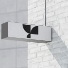 Modern rectangular signboard mockup on white brick wall perfect for branding or storefront advertisements billboard mockups graphic design asset