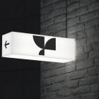A rectangular illuminated signage mockup with a modern black geometric logo and arrow icon, ideal for graphic designers in print mockups and billboard mockups.