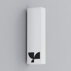 Minimalist white packaging mockup with black geometric logo design isolated on light gray background. Perfect for graphic designers, packaging mockups, branding.