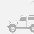 Vector outline of Land Rover Defender SUV suitable for automotive design graphic projects and illustration mockups. Ideal for packaging and print designs.