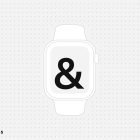 Apple Watch Series 5 tech mockup with minimal design ideal for graphic designers includes ampersand symbol on watch face suitable for digital assets store