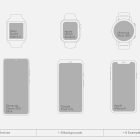 Tech mockup display featuring smartwatches and smartphones including Sony SmartWatch 3 Apple Watch Series 5 Motorola Moto 360 Samsung Galaxy S20 Ultra iPhone 11