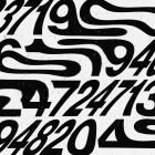 Distorted black numbers on white backdrop ideal for graphic designers seeking abstract print mockups and unique typography effects for creative projects.