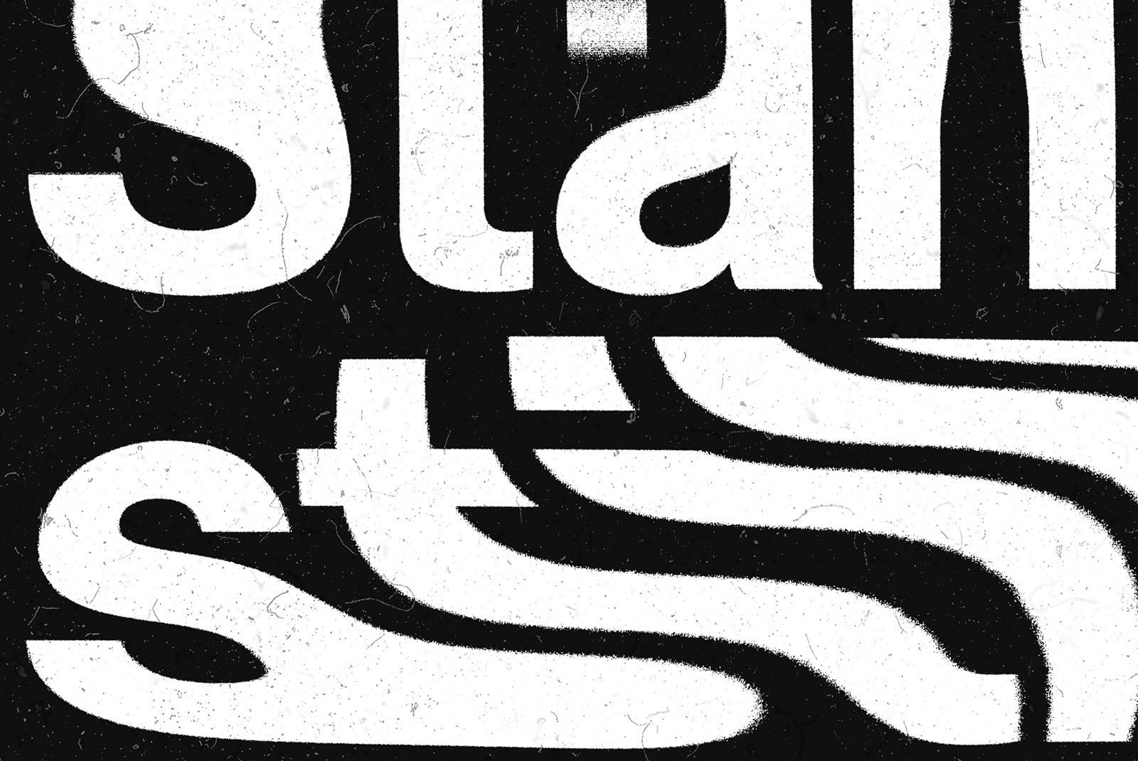 Distorted bold typography design with grunge texture, ideal for Graphic designers seeking unique Photoshop effects and typography elements in their projects.