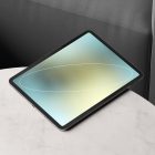 Tablet on marble table tech mockup for designers top view modern digital display high-resolution screen suitable for tech design projects and presentations.