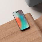 Smartphone mockup on wooden desk perfect for tech mockups mobile app design presentations digital assets graphic design resources photoshop effects